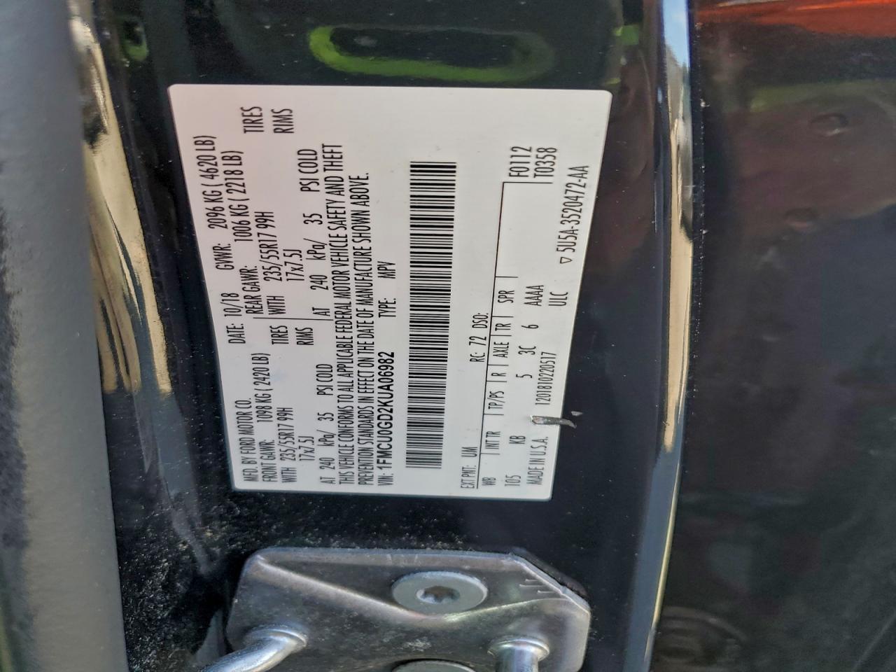 2019 FORD ESCAPE