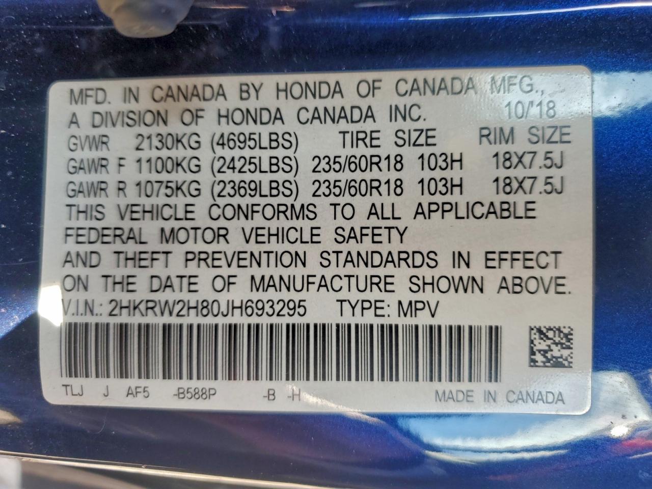 2018 HONDA CR-V