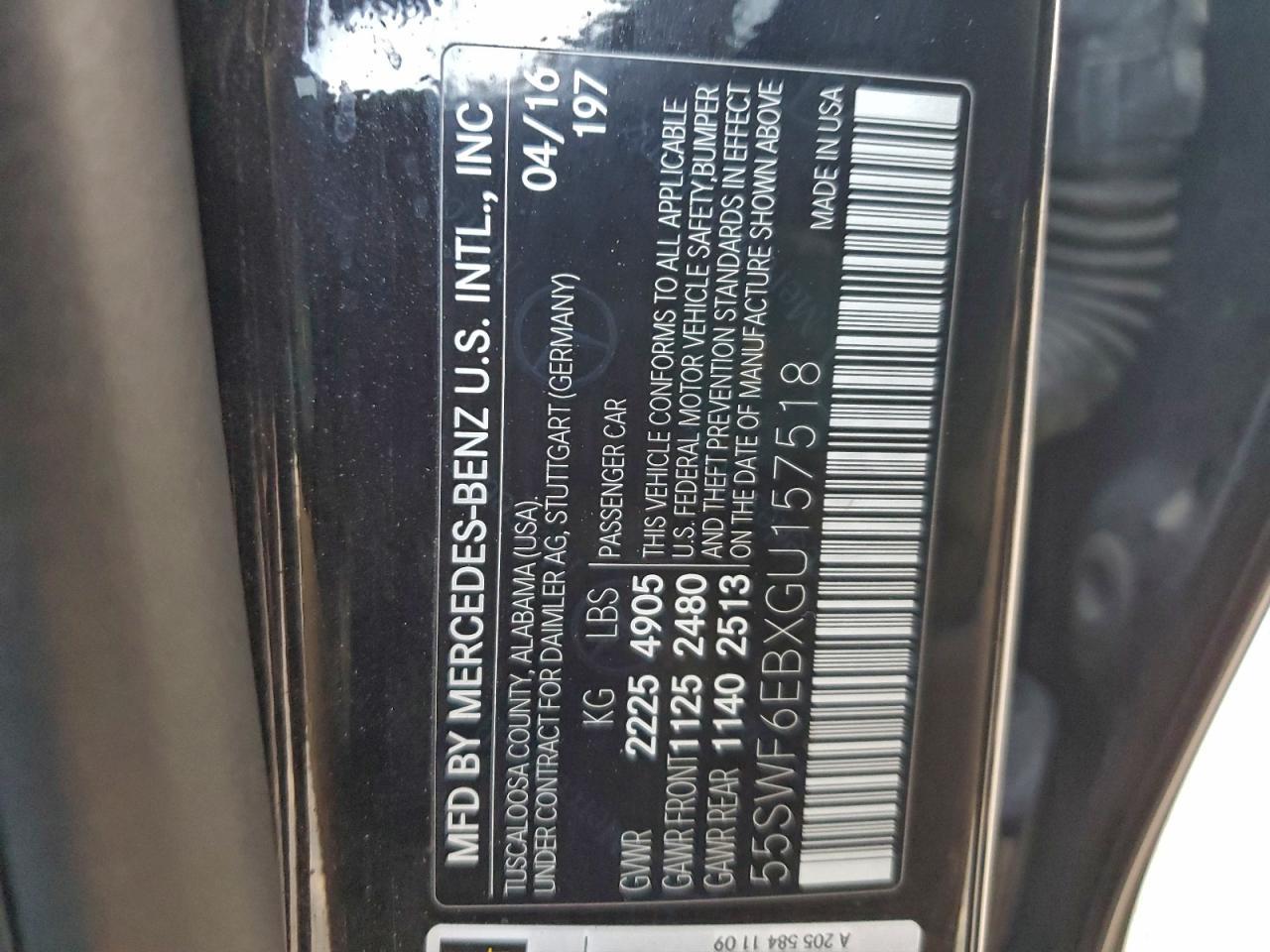 2016 MERCEDES-BENZ C-CLASS