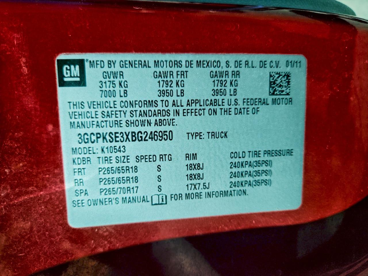 2011 CHEVROLET SILVERADO 1500