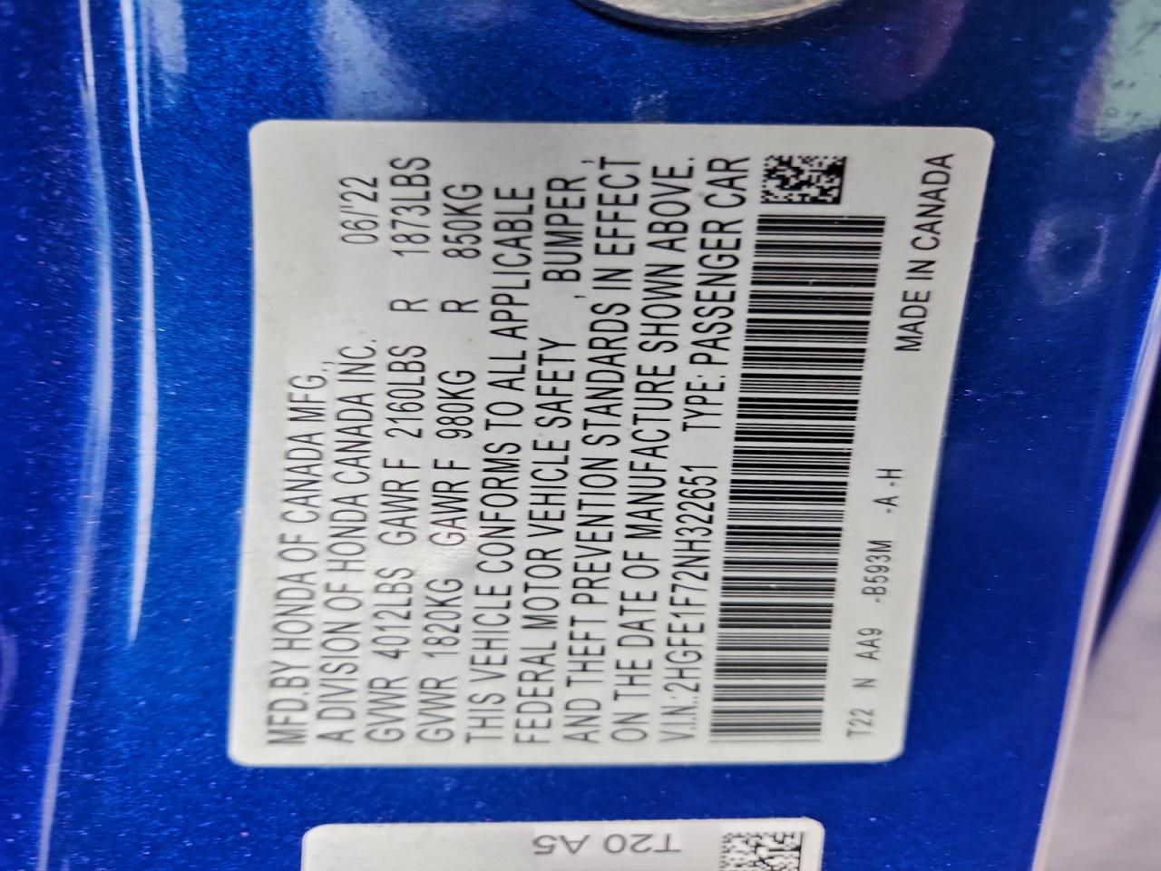 2022 HONDA CIVIC
