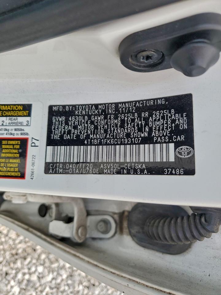 2012 TOYOTA CAMRY