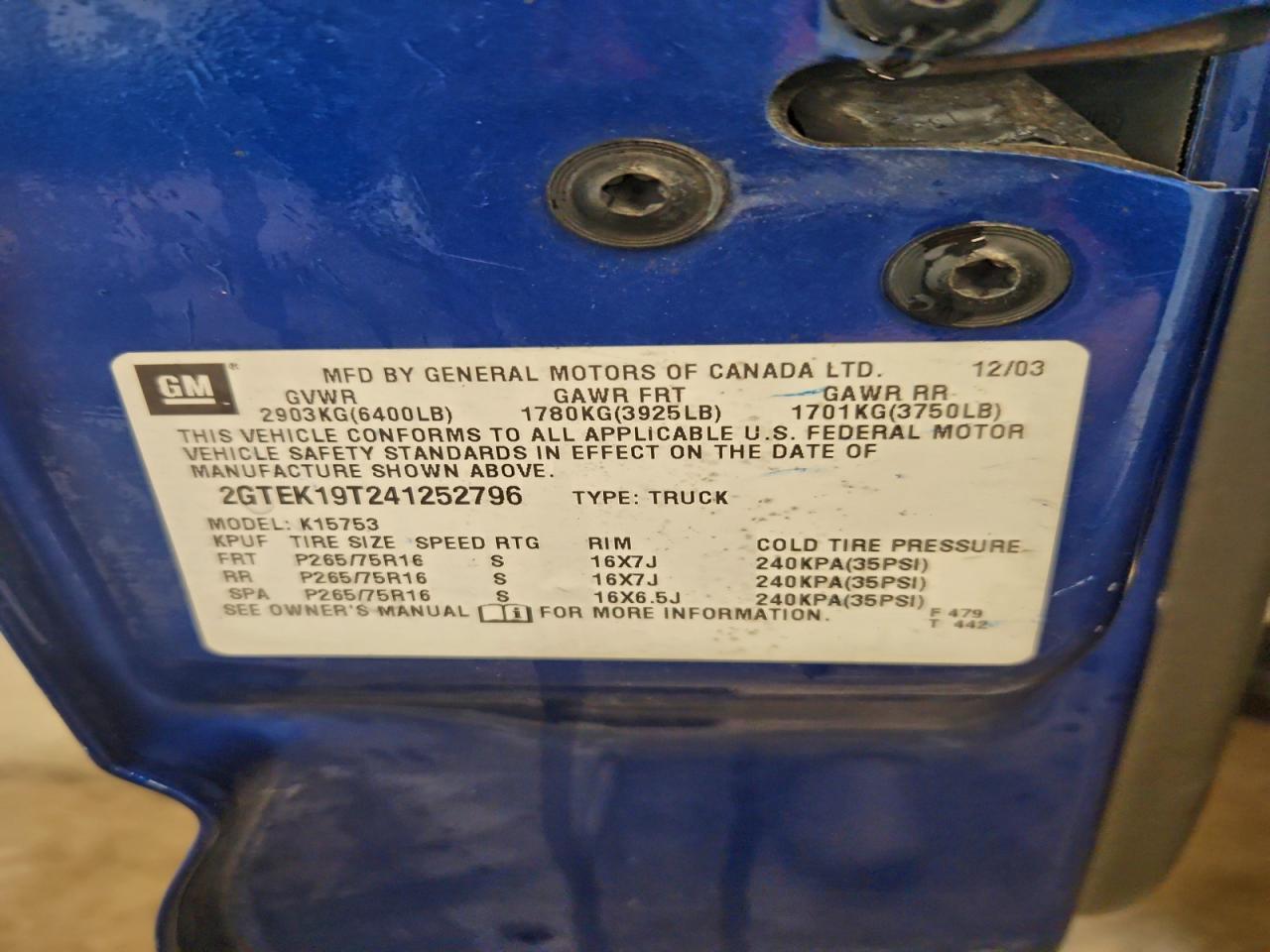 2004 GMC SIERRA 1500