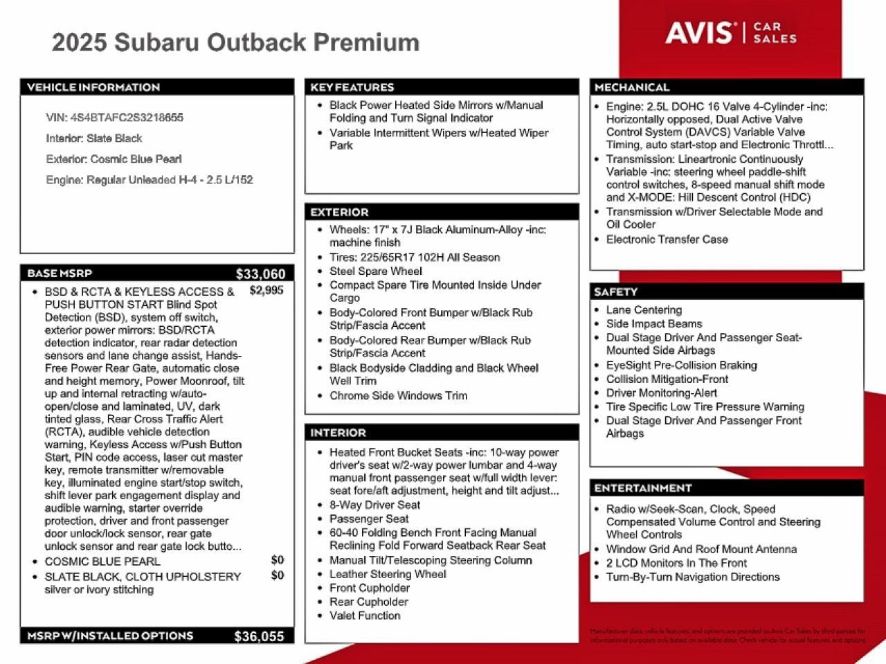 2025 SUBARU Outback