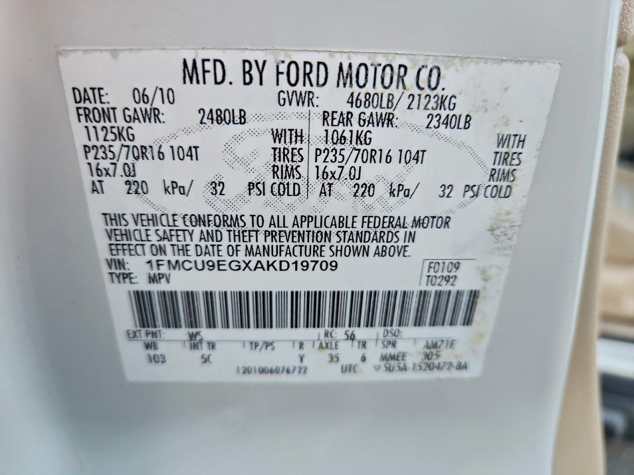 2010 FORD ESCAPE