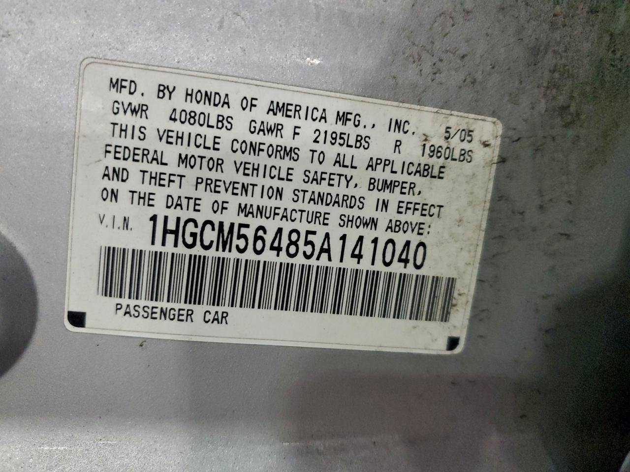 2005 HONDA ACCORD