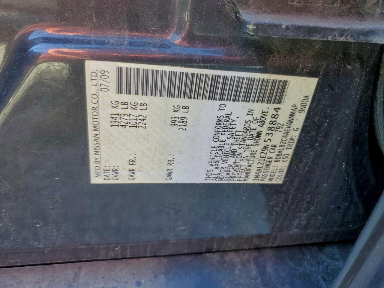 2009 NISSAN ALTIMA