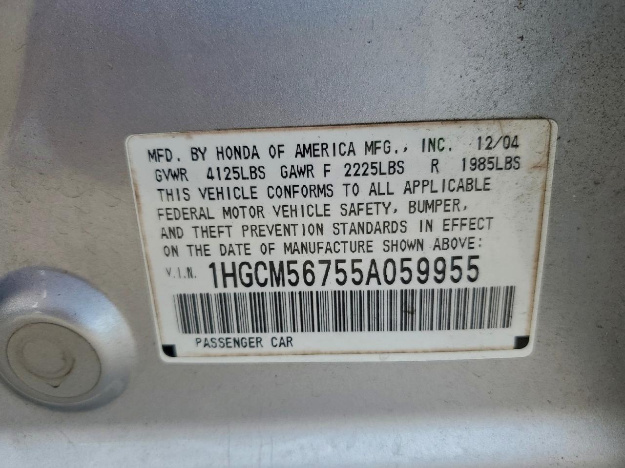 2005 HONDA ACCORD