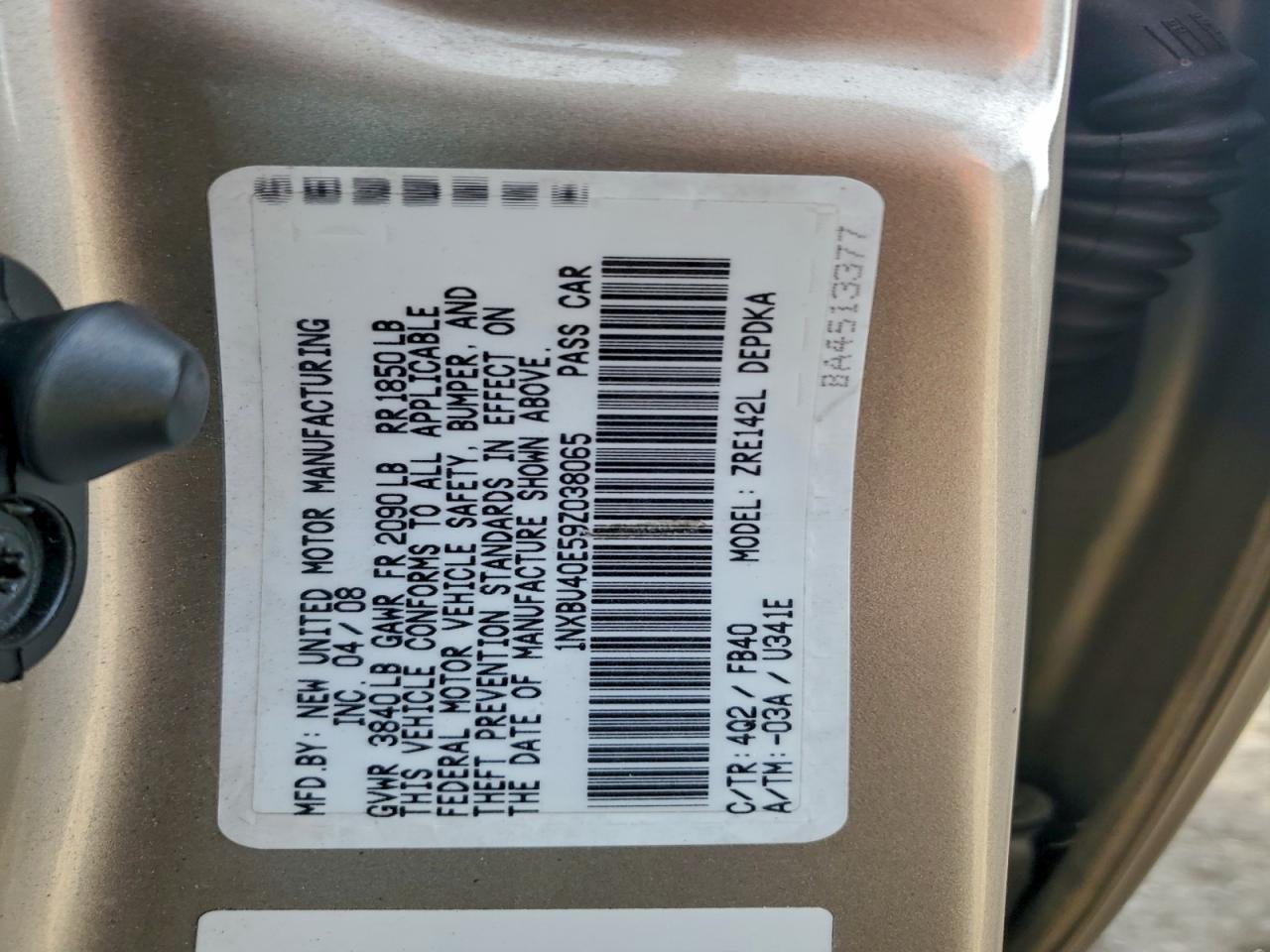 2009 TOYOTA COROLLA