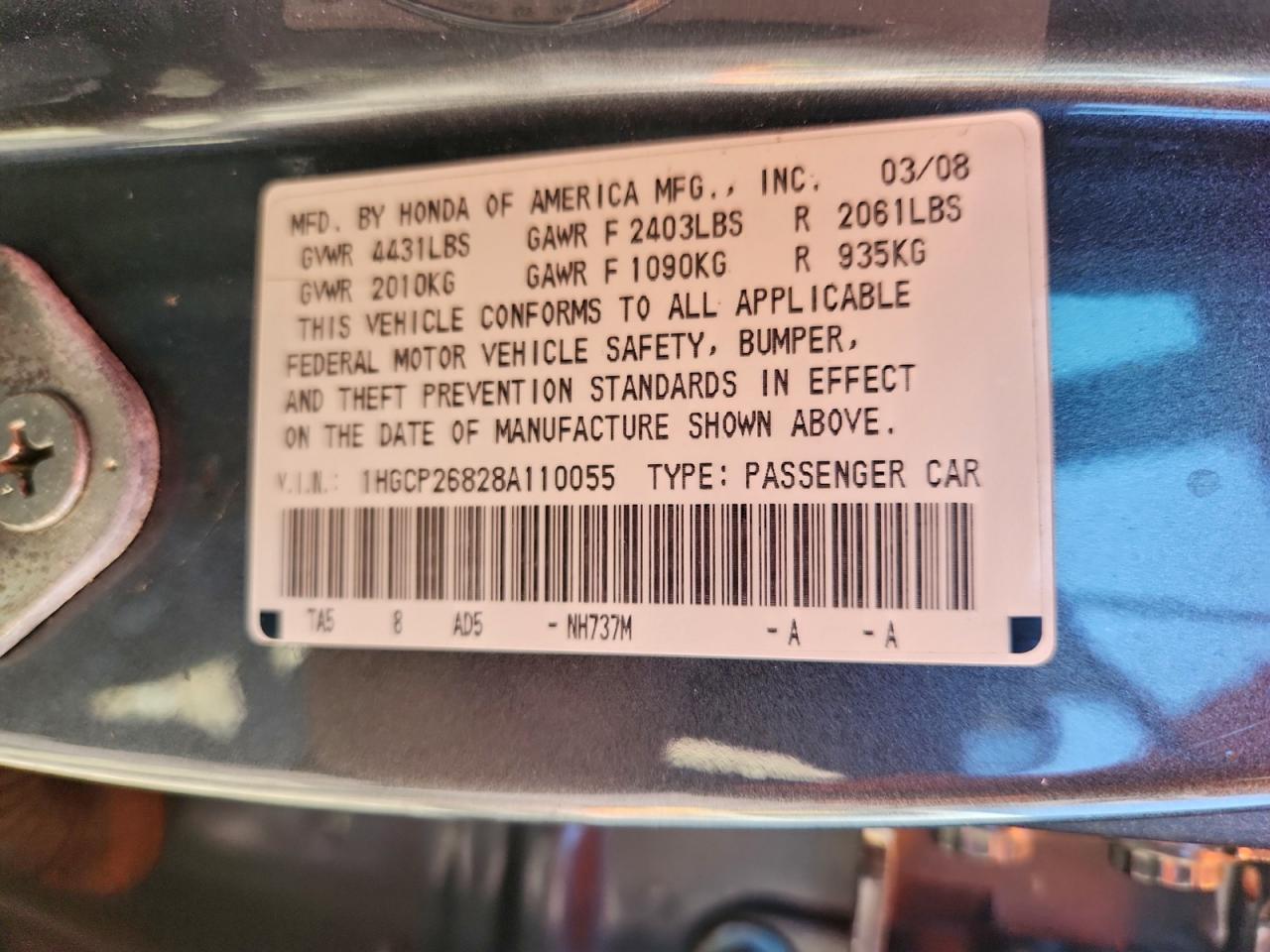 2008 HONDA ACCORD
