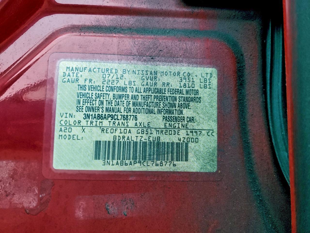 2012 NISSAN SENTRA