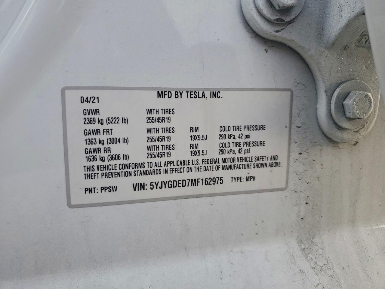 2021 TESLA MODEL Y