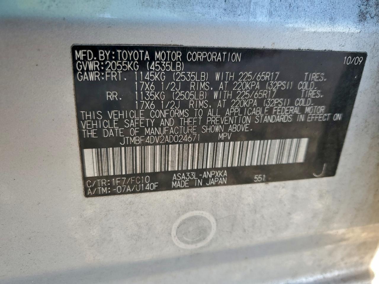 2010 TOYOTA RAV4