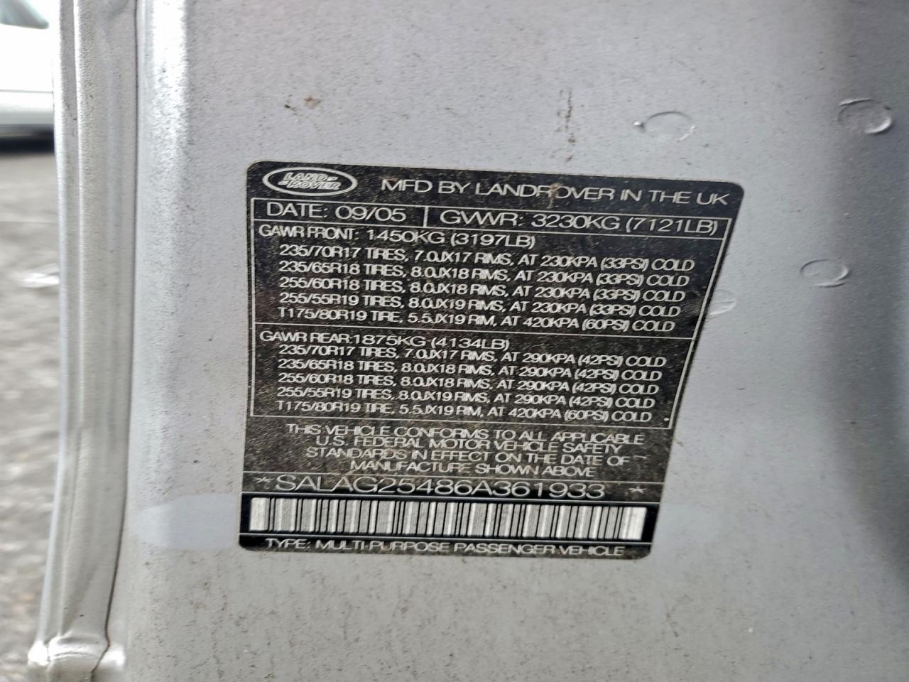 2006 LAND ROVER Lr3