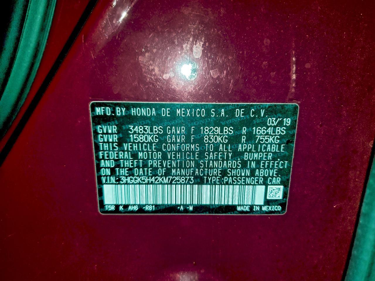 2019 HONDA FIT
