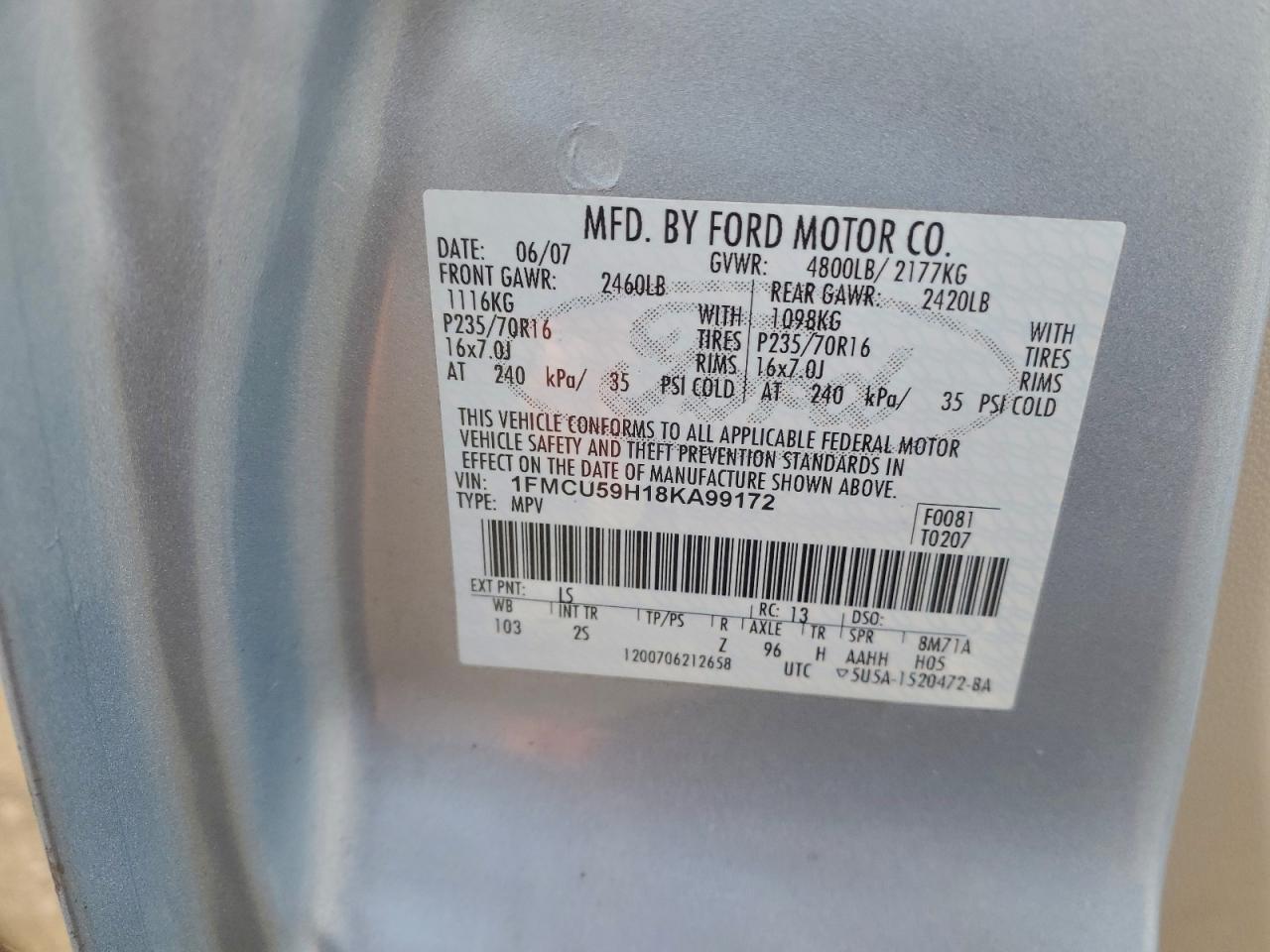 2008 FORD ESCAPE