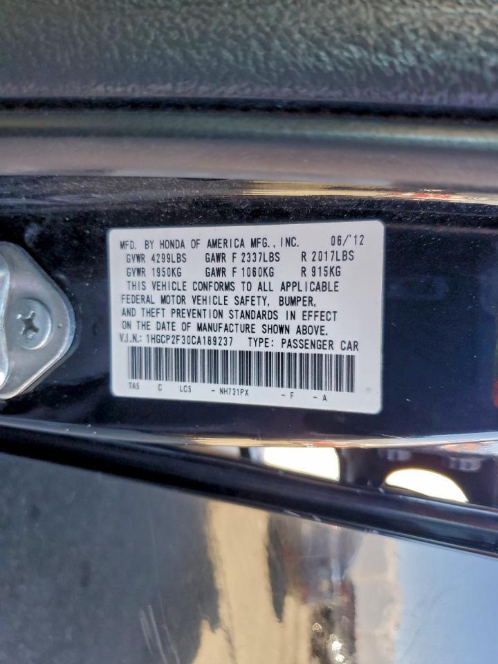 2012 HONDA ACCORD