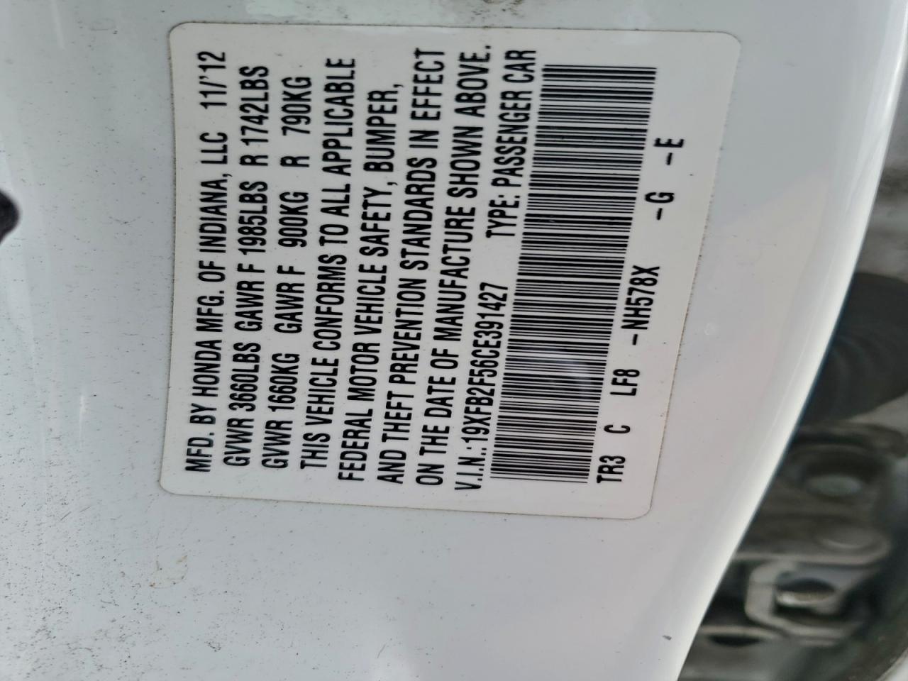 2012 HONDA CIVIC