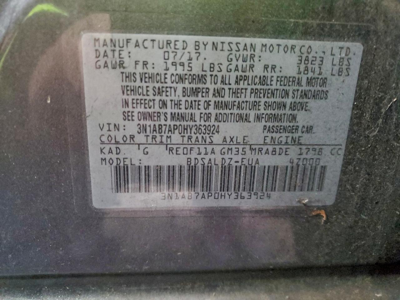 2017 NISSAN SENTRA