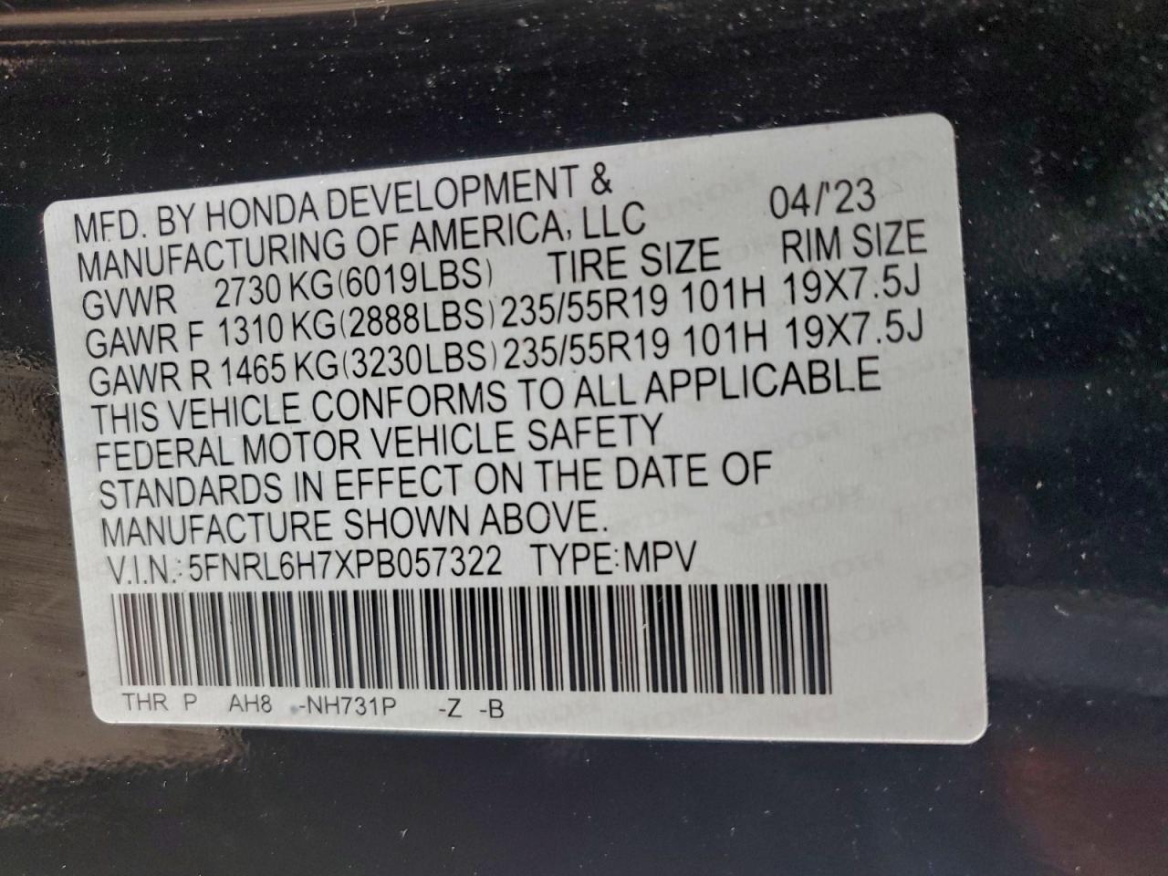 2023 HONDA ODYSSEY