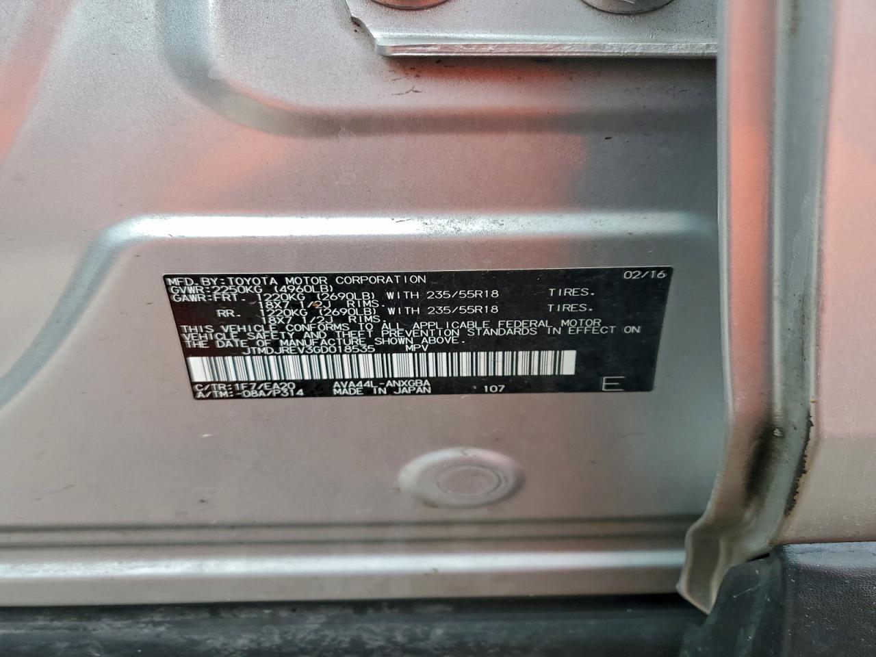 2016 TOYOTA RAV4