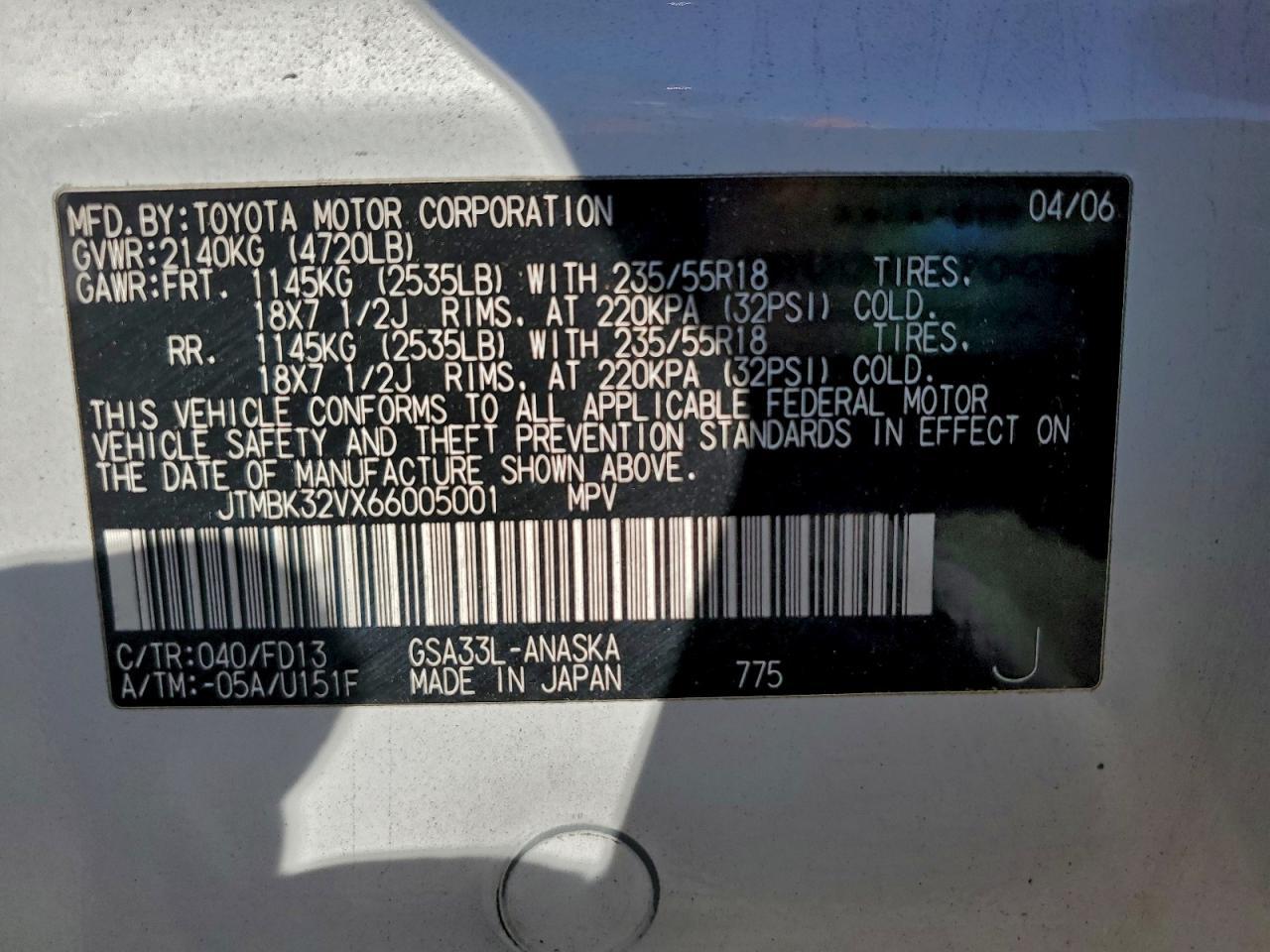 2006 TOYOTA RAV4