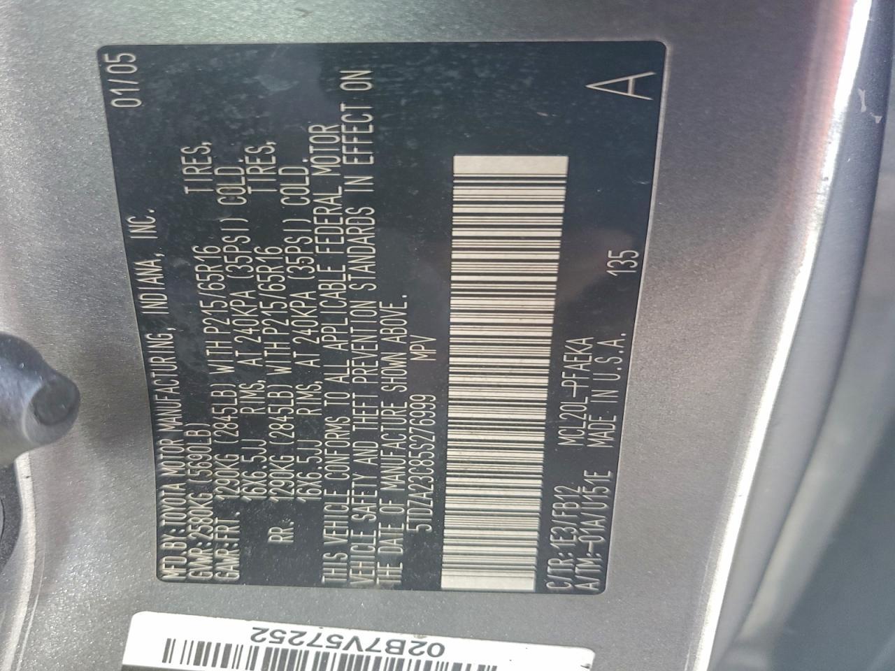 2005 TOYOTA SIENNA