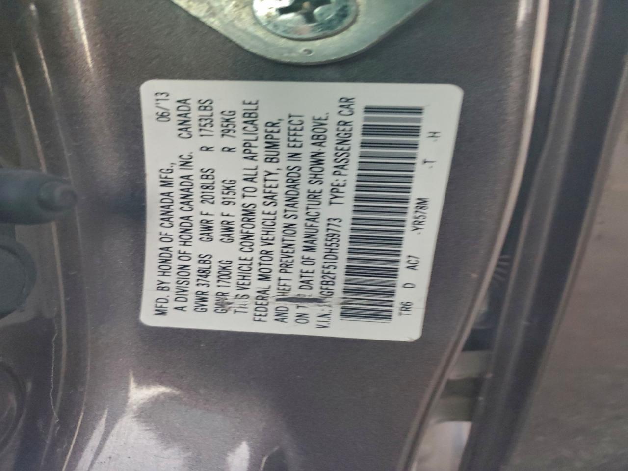 2013 HONDA CIVIC