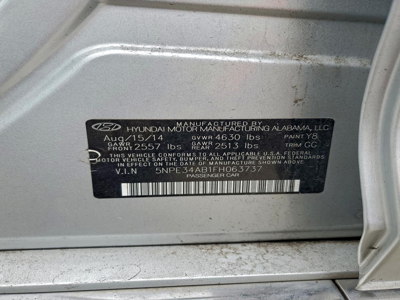 2015 HYUNDAI SONATA