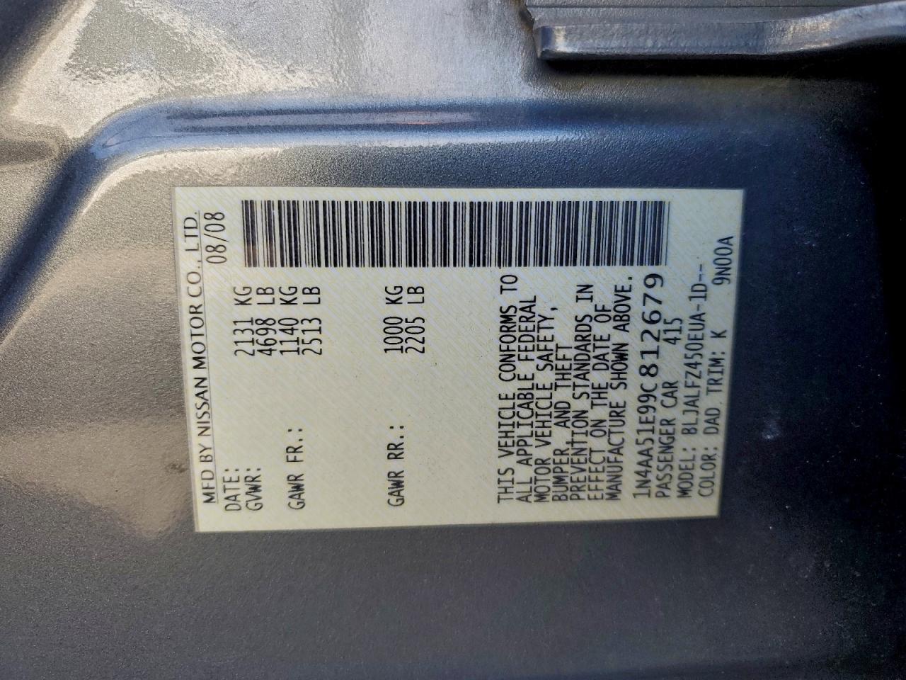 2009 NISSAN Maxima