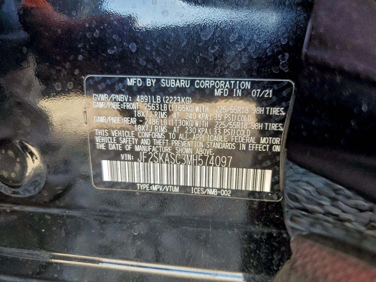 2021 SUBARU FORESTER