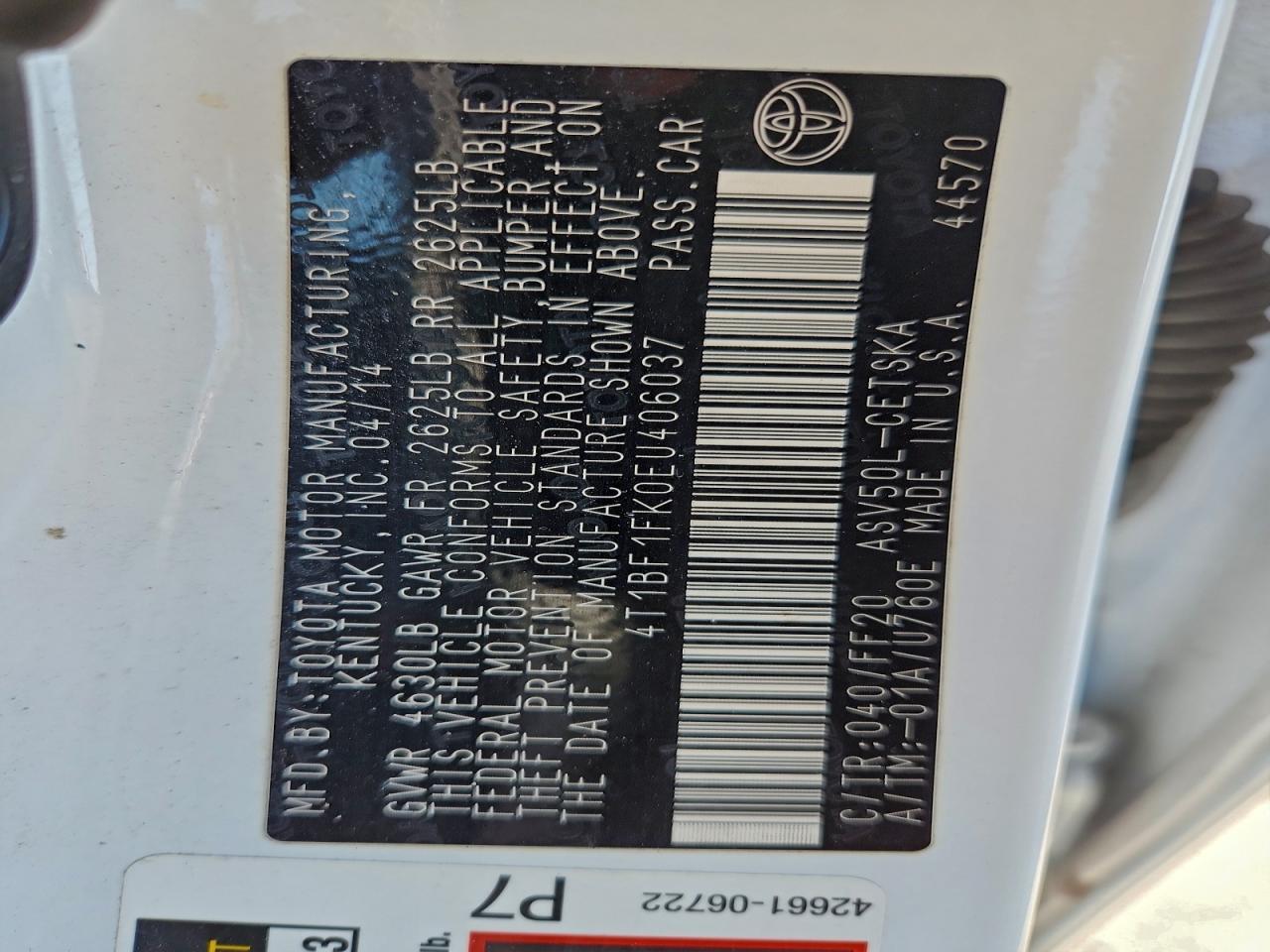 2014 TOYOTA CAMRY