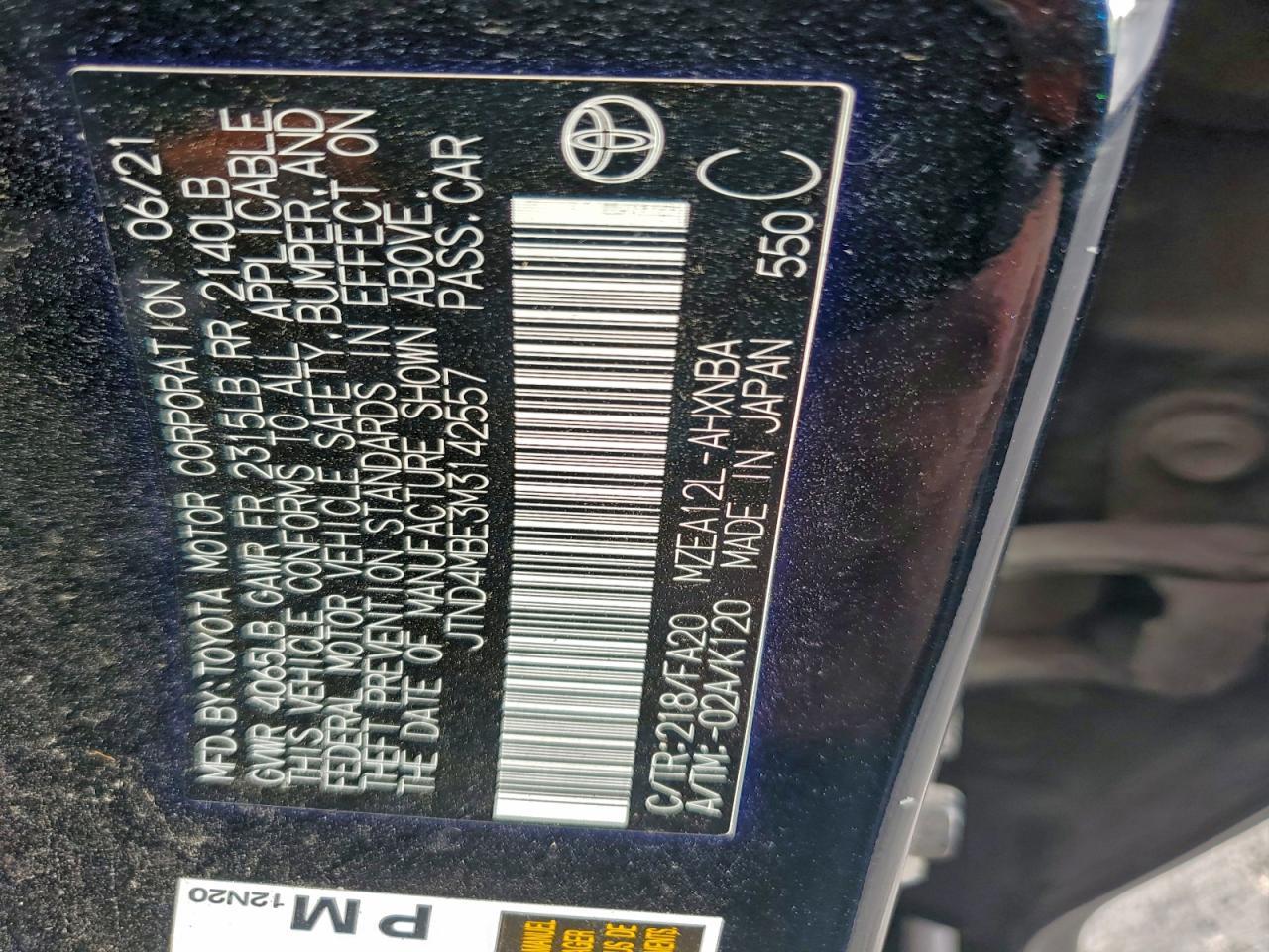 2021 TOYOTA COROLLA
