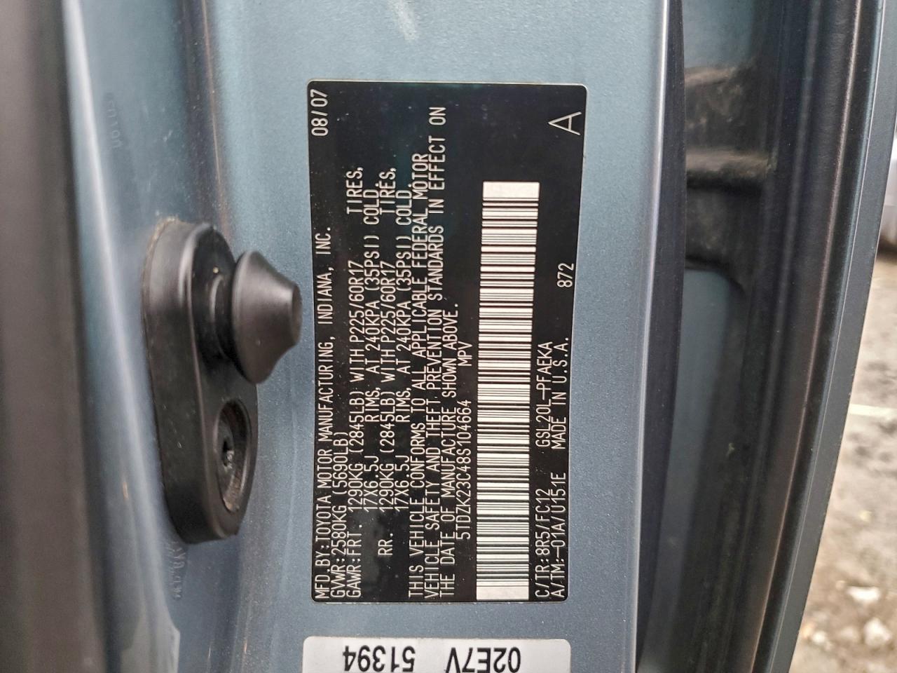 2008 TOYOTA SIENNA