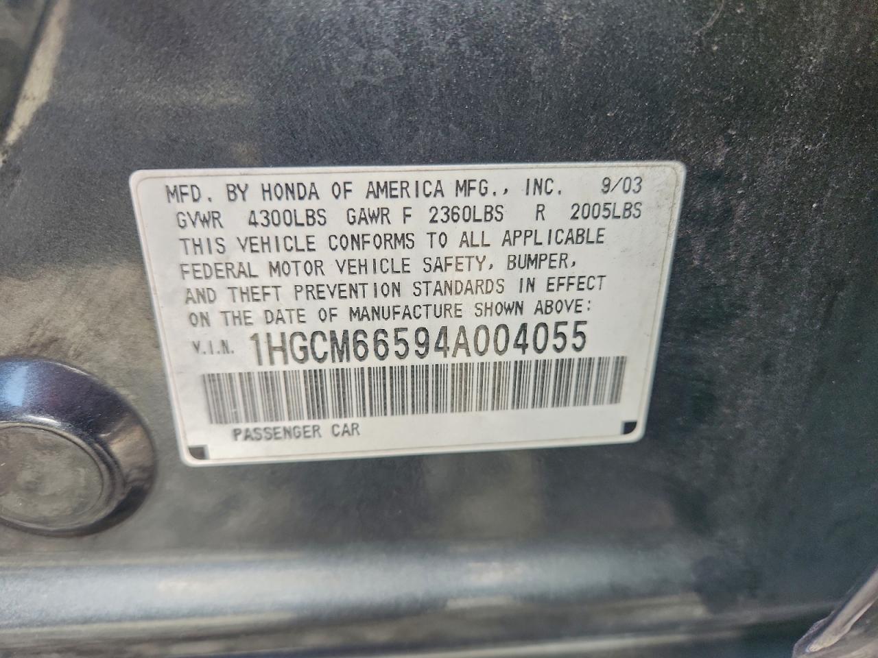 2004 HONDA ACCORD
