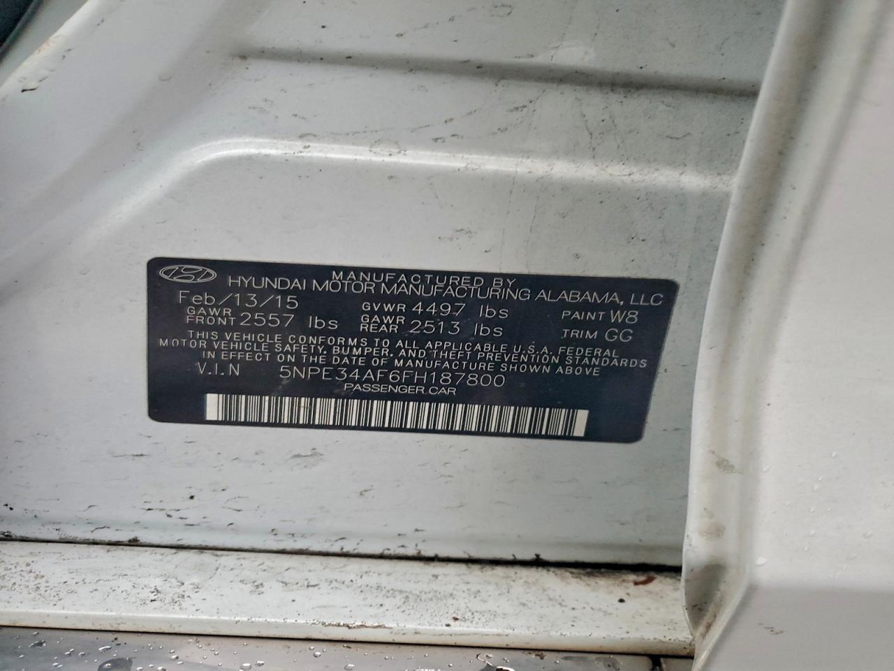 2015 HYUNDAI SONATA