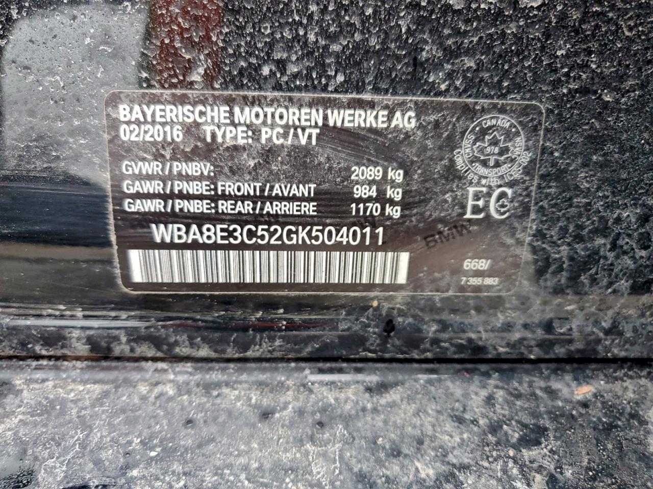 2016 BMW 3 SERIES