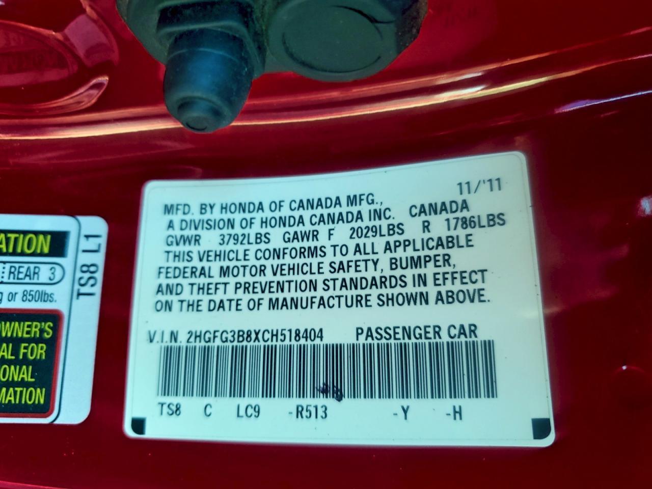 2012 HONDA CIVIC