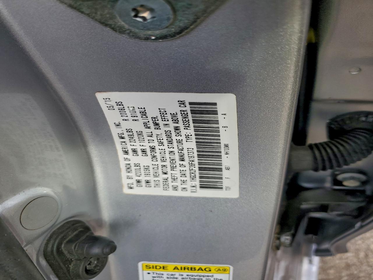 2015 HONDA ACCORD