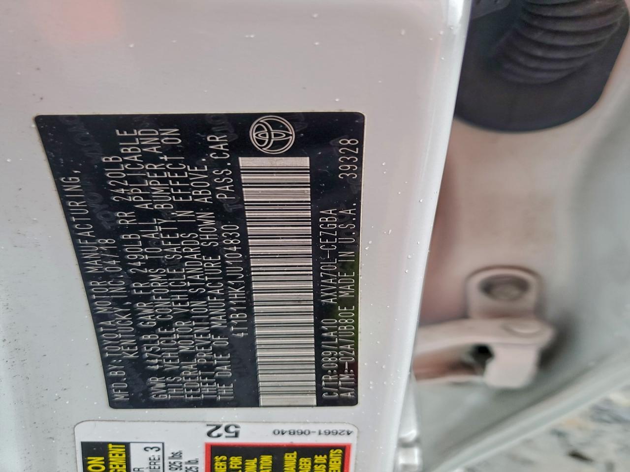 2018 TOYOTA CAMRY
