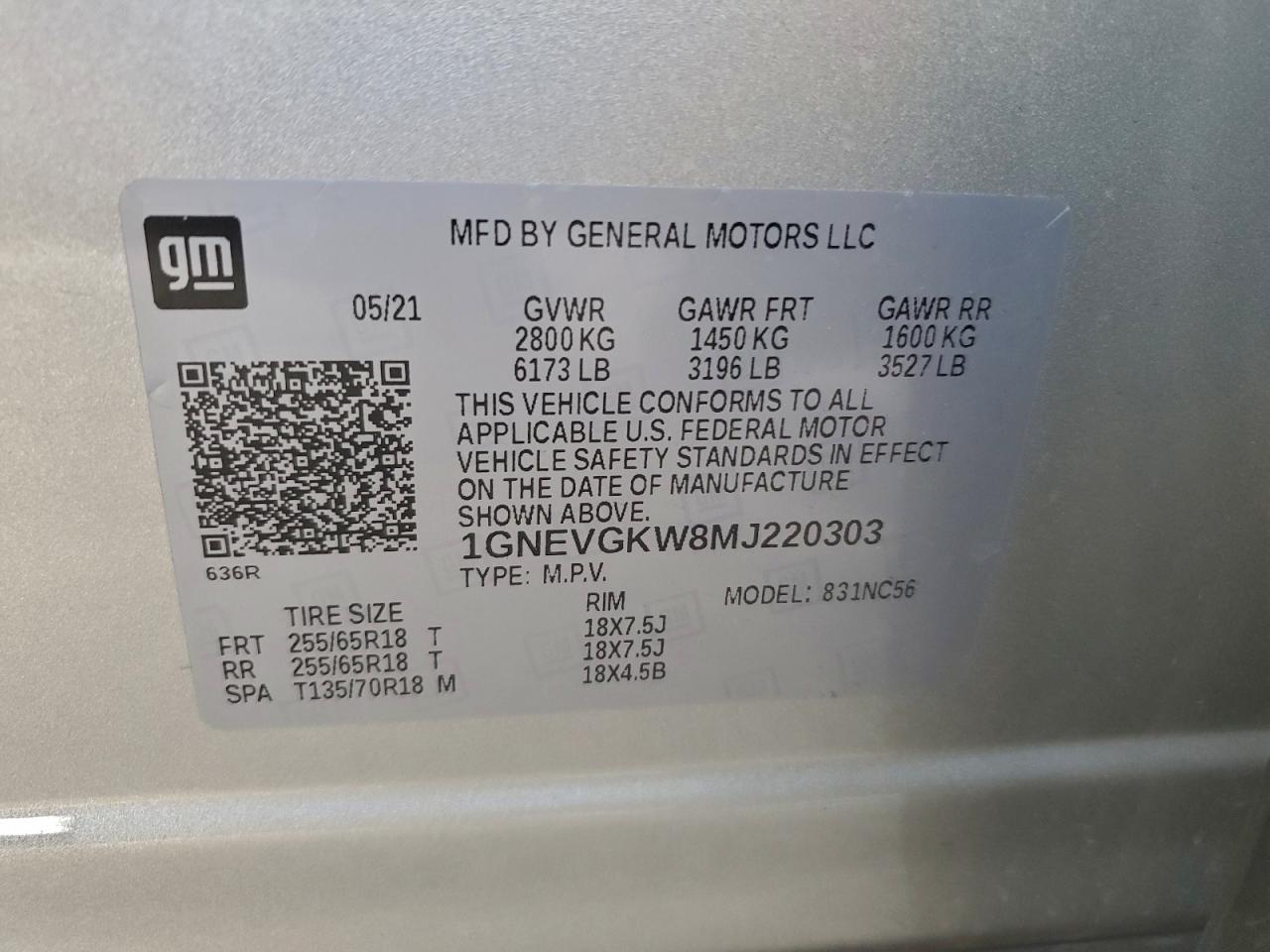2021 CHEVROLET TRAVERSE