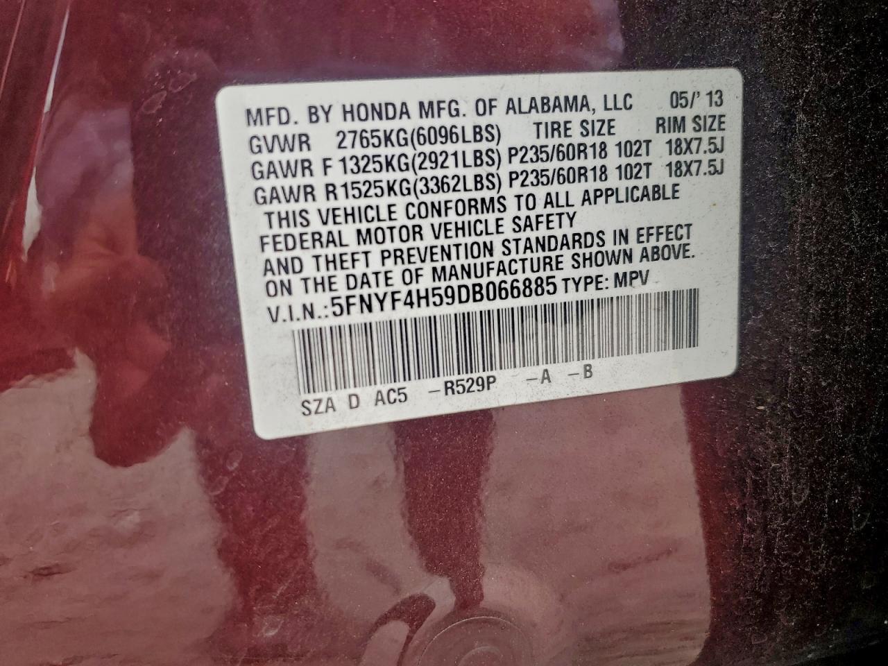 2013 HONDA PILOT
