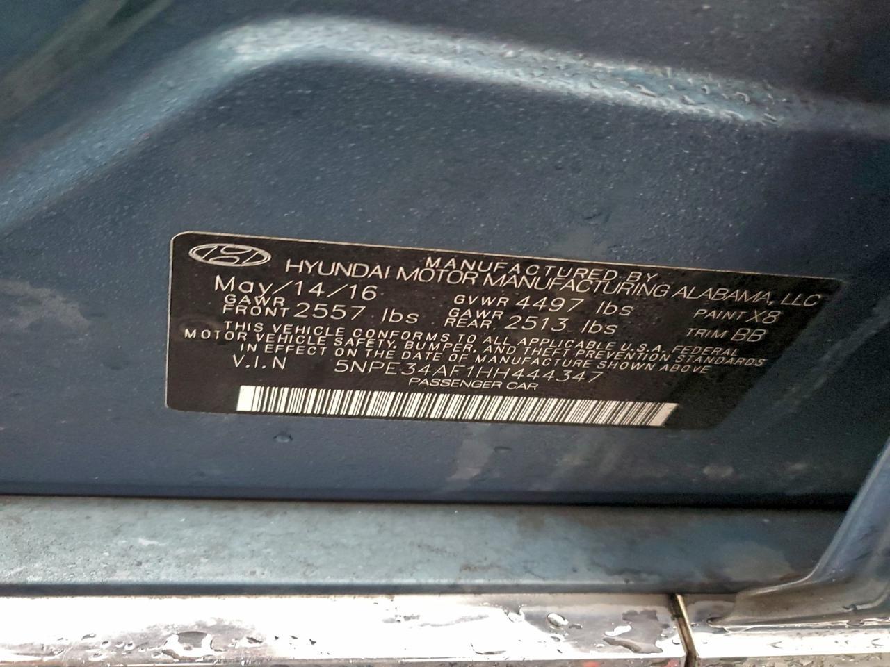 2017 HYUNDAI SONATA