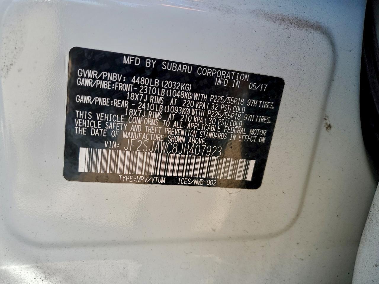 2018 SUBARU FORESTER