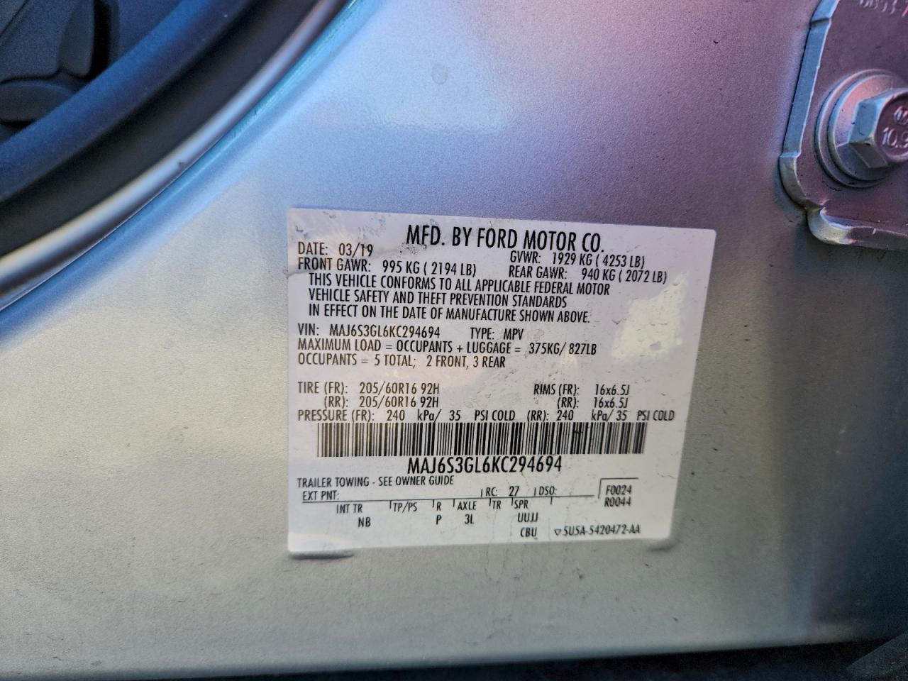 2019 FORD EcoSport