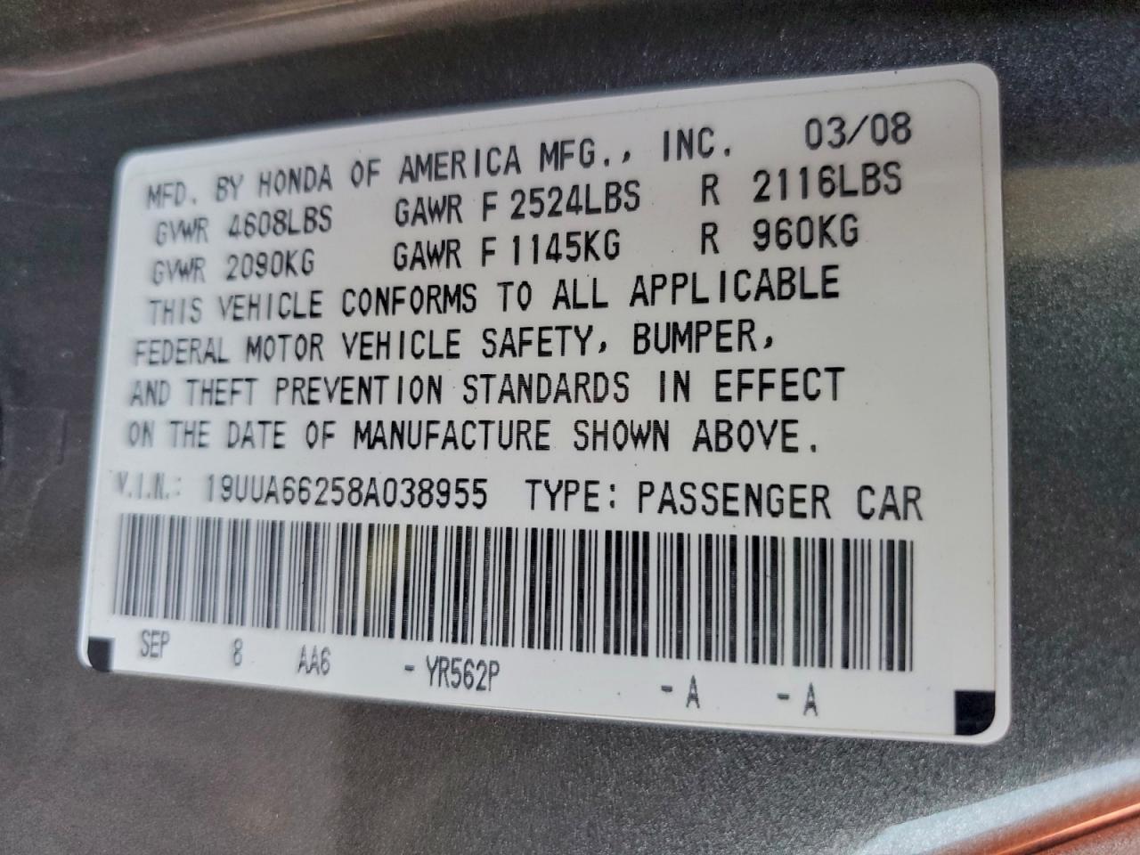 2008 ACURA TL