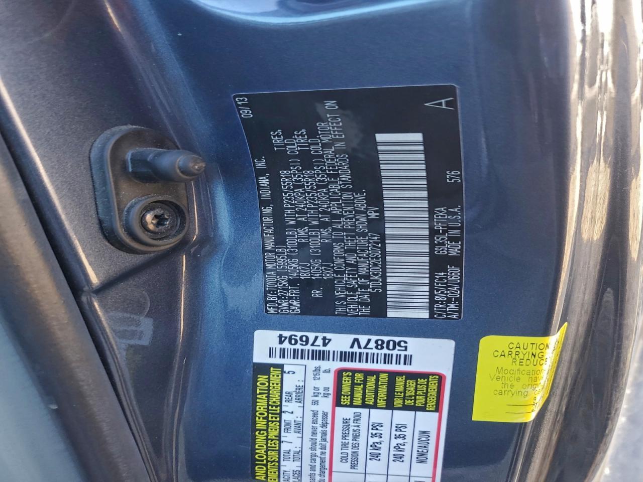 2014 TOYOTA SIENNA