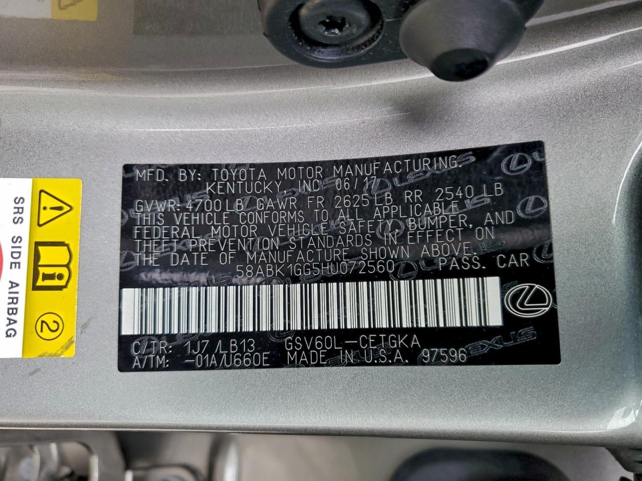 2017 LEXUS ES 350