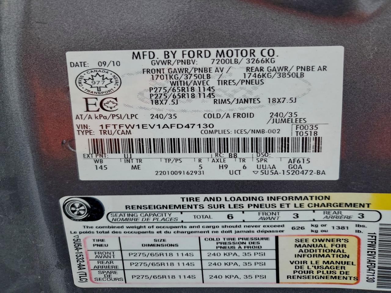 2010 FORD F-150