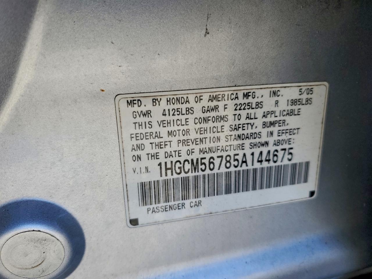 2005 HONDA ACCORD